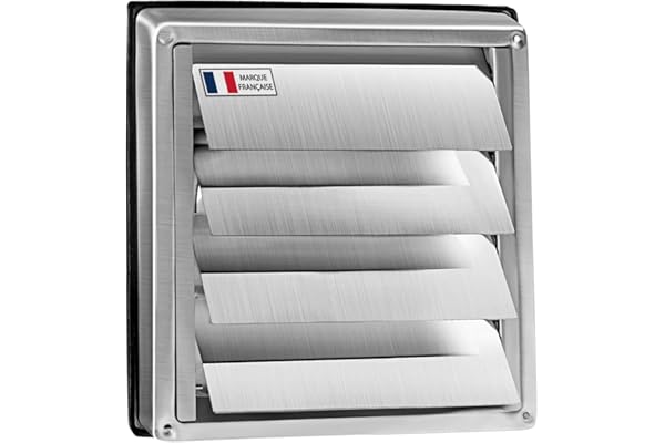AIROPE Grille d'Aération en Acier Inoxydable 125 mm -Résistante aux Intempéries avec Volets de Fermeture Automatique Anti-Retour-Parfaite pour Sèche-linge,Hottes, Ventilations,Conduits d'Échappement