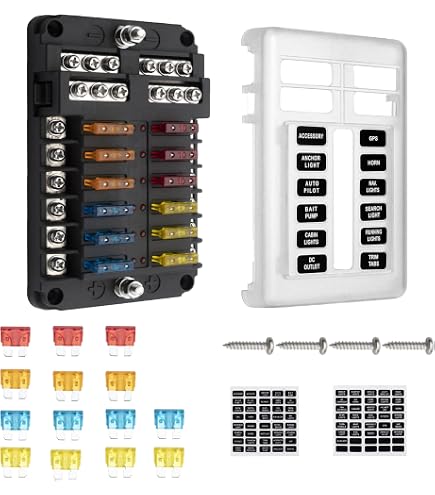 Porte-Fusible MIDI 1 Compartiment Avec Fusibles 30A 60A 100A - Pour Voiture, Bateau, Camping-Car