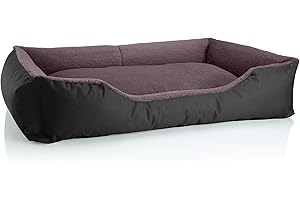 BedDog® Letto per Cane/Gatto Cuccia Teddy S Fino a XXXL, 14 Colori a Scelta, Cuscino per Cane, Divano per Cane, Cestino per Cane, Misura XXL, Nero/Marrone