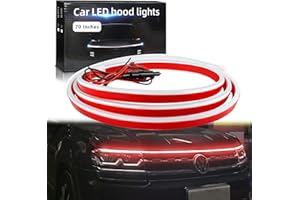 GZRUICA Car Hood Light Strip 180CM Red Exterior Car LED Strip Lights for Hood Flexible Waterproof Dynamic Scan DC12V Daytime Running Lights for Cars, SUVs, Trucks
