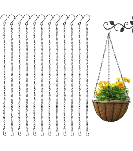 Chaînes Suspension Métal X10 - 29cm - Crochets S - 5kg Charge - Doré - YELYTR