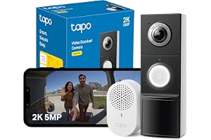 Tapo D235 2K 5MP Doorbell Wireless 180°DFOV Ultra-Wide Video Doorbell Wireless or Wired,Battery 210 Day,Ring Chime Included,H