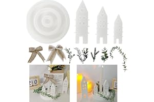 DONGZQAN Lot de 3 moules en silicone pour maison, maison avec fenêtre, moule à bougie pour mouler, moule à savon, moule à savon, moule en résine époxy, moule en silicone pour savon, plâtre, artisanat