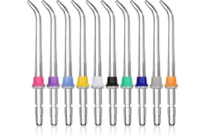 BORISCA 10 Piezas Colorido Water Flosser Recambios Compatible con WaterPik, Repuestos Water Flosser Boquilla para Irrigador Dental, Irrigador Dental Boquilla para Limpiar Dientes Encías Brackets