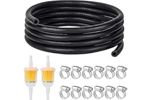 Furuising 3 Metri Tubo Benzina Ø 8mm, Tubo Del Carburante Linea, Tubazioni e Tubi per Alimentazione Moto con 12 Fascette Stringitubo 2 Filtri per Motore Automobile Motori Scooter