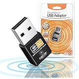 Chiavetta Wifi Usb Dual Band 2.4/5GHz, Antenna Wifi 600 mbps, Plug and Play, Adattatore di Rete Wireless per PC/Desktop/Table