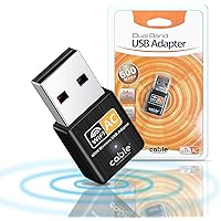 Chiavetta Wifi Usb Dual Band 2.4/5GHz, Antenna Wifi 600 mbps, Plug and Play, Adattatore di Rete Wireless per PC/Desktop/Table