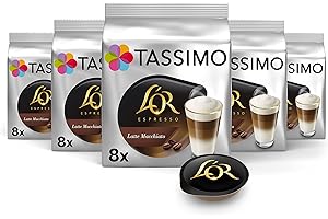 Tassimo Cápsulas de Café L’OR Latte Macchiato | 40 Cápsulas Compatibles con Cafetera Tassimo - 5PACK - Amazon Exclusive