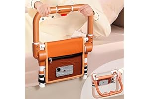 CYHWQ Barandilla Cama Adulto Plegable, Asidero Cama, 3 Alturas Ajustables con Bolsillo de Almacenamiento, Adecuado para Personas Mayores, Personas con Movilidad Reducida y Mujeres Embarazadas