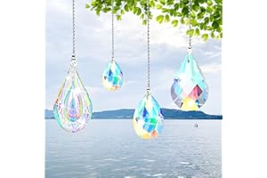 MECCTUCK 4 sztuki kryształowych zawieszek, kryształowych zawieszek, łapacz słońca, dekoracja wisząca, szklane kryształy do zawieszenia, łapacz słońca, do zawieszenia na oknie, dekoracja ogrodowa