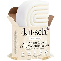 Kitsch Rice Water Conditioner Bar for Hair Growth 77g – Rice Protein Hair Conditioner to Repair Damage, Prevent Split Ends & 