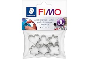 STAEDTLER - Fimo Accessoires - Polybag 6 mini emporte-pièces - Motifs assortis - Diamètre 2 cm - 8724 03