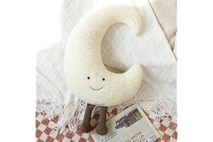 NATUREMAN Sun Plush Pillow |Home Decor Soft Cushion |15inch Creative Sun and Star Moon Shape Plush Toys|for Children's room decoration or Birthday Gifts for boys and Girls (Moon)