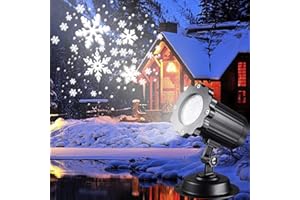 KSW KINGDO Projecteur LED flocon de neige - Éclairage de Noël - Projecteur LED étanche - Pour l'extérieur et l'intérieur - Pour fêtes, mariage, anniversaire