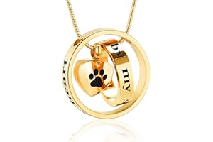 MINICREMATION Minicremazione Gioielli per cremazione Collana con urna per ceneri Per sempre nel mio cuore, non più al mio fianco Collana con urna per animali domestici per cremazione Vite si apre e blocca gioielli con ciondolo per ceneri per cane gatto
