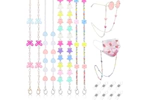 HIFOT Correa Gafas niños 4 Piezas,Cuelga Mascarillas Cordones para Gafas de Sol de Perlas de Colores,Retenedor Cadenas Gafas Lectura para niña Nino