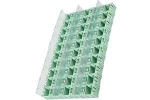 BAVERTA Scatola In Plastica Stoccaggio Scatole Divisori Mobili Organizzatore 50 Griglie Portaoggetti Smt-Scatola Smd Contenitore Smt Verde Componenti Elettronici Mini Custodia