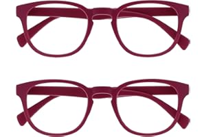 OPULIZE Pop Pack 2 Rétro Rond Rose Fusia Lisse Et Mat Hommes Femmes Lunettes De Lecture Charnières Ressort RR2-4 +3,50