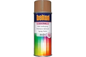 RAL 8025 BRUN PALE Mat (BELTON) (Bombe peinture 400 ml) - bombe aerosol reparation peinture carrosserie voiture teintes standrard et RAL (reference couleur constructeur 150 ou 400 ml)