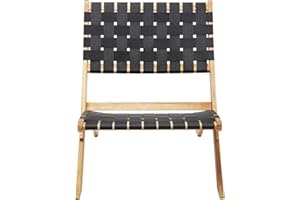 Kare Design Sillón plegable Ipanema, negro, sillón, estructura de madera de acacia, apto para exterior, plegable, muebles de exterior, silla, 73x60x78cm (A/A/P)