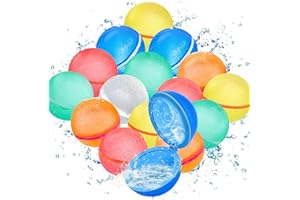 Funnity Wasserbomben Selbstschließend, 16 Stück Wiederverwendbare Wasserbomben, Eine Sekunde Schnellfüller Magnetische Wasserbomben, Strandspielzeug Pool spielzeug für Sommer Draussen
