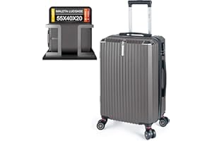 Artebeads Maletas de Viaje Pequeña,Equipaje de Mano Rígida Polipropileno con 4 Ruedas Giratorias y Cierre de Combinación Maleta de Cabina Mini para Niños,Maletas de Viaje Cabina（39 * 23 * 55cm，Gris）