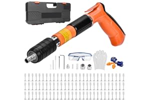 MTCHAVNO Pistolet a Clou Manuel avec 110 Clous Ronds, Pistolet Cloueur Beton, 5 Vitesses Clou Rivet Gun Beton, Pistolet à Clous Beton Portable, Pistolet à Clous en Acier, Kit pour Ongles en Béton