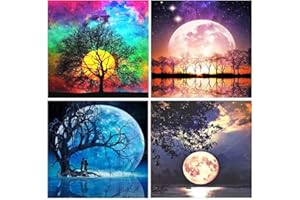 FUNGLAM 4 Pack 5D Diamond Painting Kits, Full Drill Diamond Cross Stitch Painting DIY Craft Paintings Kits Gifts, Diamond Art Kits for Adults, Anime Diamond Art for Kids 30x30cm
