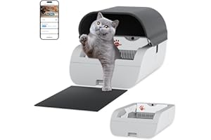 AstroPet selbstreinigende Katzentoilette mit Einklemmschutz und Geruchs-Neutralisierung, App Steuerung, viel Platz, kompatibel auch für schwere Katzen