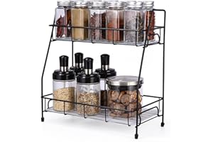 Zaxiva Porta Spezie per Cucina, Organizer Cucina in Metallo, Porta Spezie Salvaspazio, Alzatina Spezie Moderna, Ripiani Pratici Salvaspazio per Oggetti e Bagno, Portaspezie Ideale per Spazi Ridotti