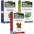 INDUS VALLEY Bio Organic Natural and Pure Indigo Powder | Indigofera tinctoria, Herbal Henna Powder with Hibiscus Powder for Hair Care - (100g*3= 300g)