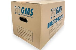 GMS GLOBAL MOVING SOLUTIONS 20 Cajas de mudanza 50x30x30cm Talla L 40Litros (20 Cajas 50x30x30cm)