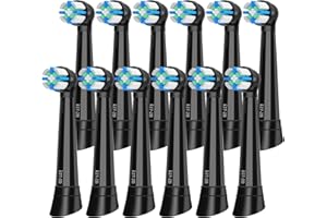 DEBIZZ 12er IO Aufsteckbürsten Kompatibel mit Oral B iO 2/3/4/5/6/7/8/9/10 Elektrische Zahnbürsten, IO Zahnbürste Aufsätze Kompatibel mit Oral B, Medium Borsten (Schwarz)