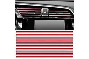 SHULLIN 20 Stück Auto Luftauslass Dekoration Streifen Auto Klimaanlage Innen Zierleisten 20cm Auto Klimaanlage Luftauslass Dekoration Streifen für Auto Lüftungsöffnungen (Rot)