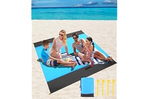 Toaren Piaskowy koc kempingowy, 210 x 200 cm, mata plażowa, bez piasku, super duży koc piknikowy, wodoszczelny, z 4 mocowanymi narożnikami, lekki i przenośny, na podróż, kemping, wędrówki, urlop na