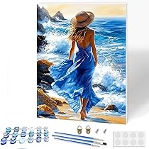 KEYIFA Seaside Scenery Paint By Numbers For Adults, Painting By Number