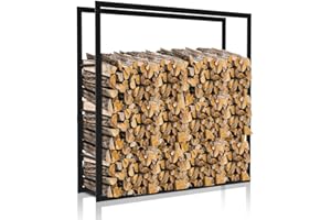 Ansobea 150x100x25cm Soporte de Madera Estante de Registro de Chimenea Leñera Registro de Leña para Interiores y Exterior Soporte de Almacenamiento de Madera para Chimenea y Estufa