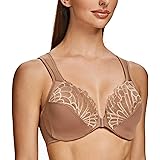 MELENECA Front Fastening Bras for Women Plus Size Underwire Unlined Lace Cup Cushion Strap