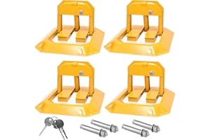 Eulenke 4 BarrièRe De Parking Rabattable, poteau de parking avec 12 clés, serrure de parking pour garage, allée, stop parking