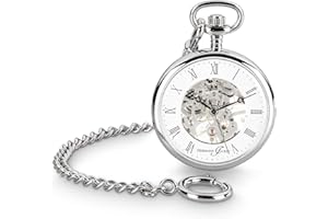 Hermann Jäckle Limburg Skelett Taschenuhr Mineralglas Handaufzug Kette & Reiseetui 41 mm