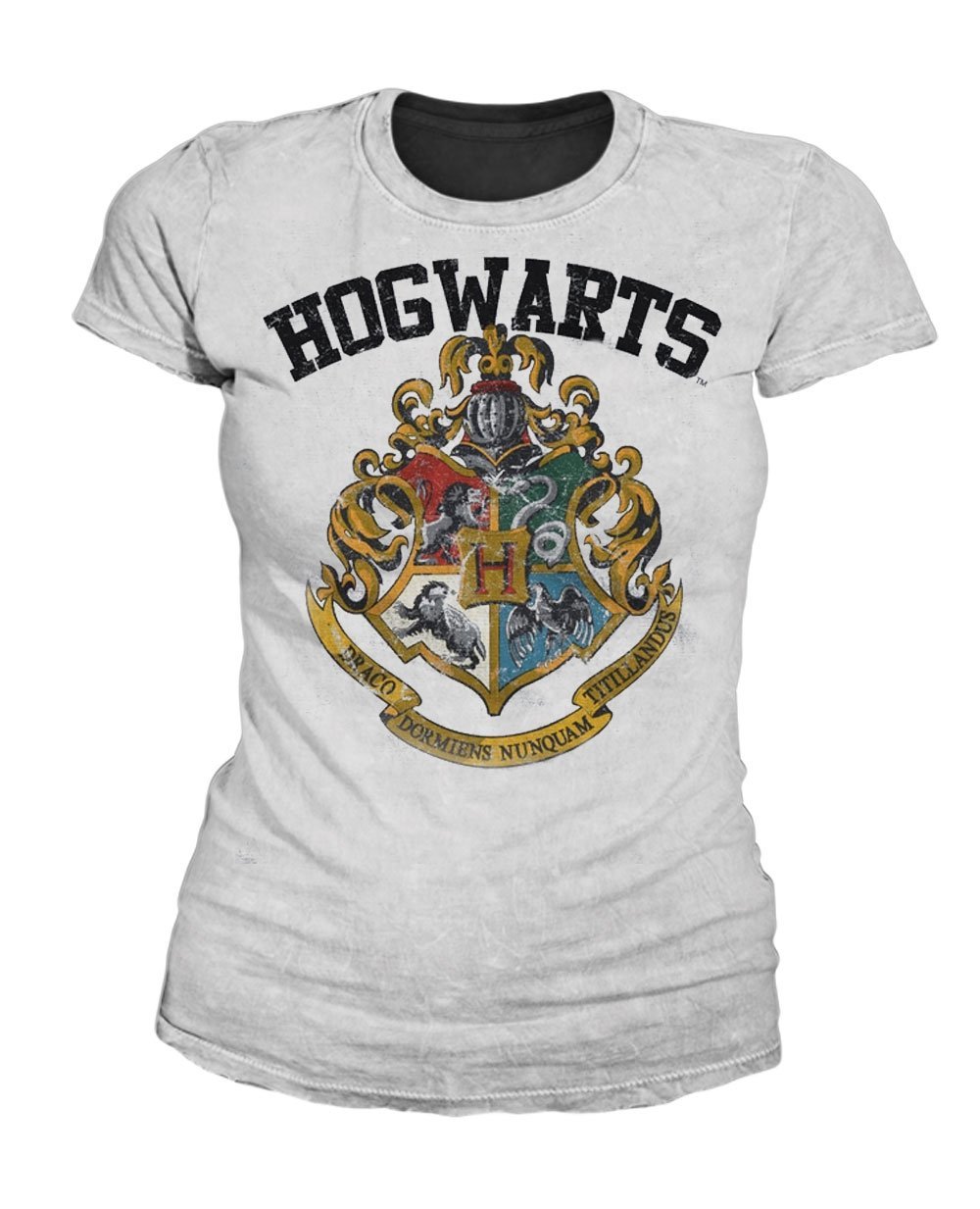 Harry-Potter-Damen-T-Shirt-Hogwarts-Wappen-Hellgrau-S-L-L