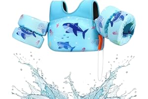 HeySplash Manguitos de Natación para Niños, Chaleco Flotante para Aprender a Nadar Piscina Flotadores con Brazaletes, Doble Hebilla de Segura Ajustable para Niños