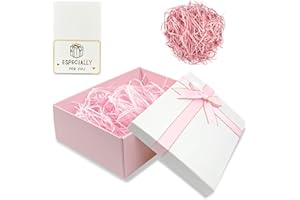 MOROCKET Ribbon Gift Boxes With Lids, Luxury Present Box, Bow Foldable Gift Box, Wedding Gift Box With Card and Shredded Paper, Empty Gift Boxes for Birthdays, Weddings, Anniversaries (Pink White)