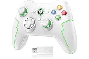 EasySMX Bezprzewodowy kontroler do komputera, Bluetooth, z funkcją wyzwalania Hall i Dual Vibration i Turbo, kompatybilny z PC/PS3/Switch/telefonem komórkowym/tabletem/laptopem – biały