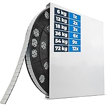 Pesi Adesivi Bilanciamento Cerchi Haskyy - 6kg, 1200 Pezzi Da 5g, Nastro Blu