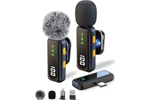 AIWGYIBO Mikrofon Handy – Ansteckmikrofon kompatibel mit iPhone/Android/PC, Magnetisches Lavalier Mikrofon mit Geräuschunterdrückung, geeignet für Live-Streaming, Vlogging, YouTube und Interviews (Schwarz)