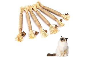 FIDGET PACK Palillos de hierba gatera, 6 unidades para masticar para gatos, palitos de juguete para gatos en interiores, gatitos, limpieza dental, juguetes dentales, para gatos
