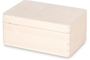 PINUS WOODEN ITEMS PRODUCTION PINUS - Drewniane pudełko z pokrywką, 30x20x13,5 cm, drewniane pudełko z pokrywką na zawiasach, drewniana skrzynia na skarby, pudełko bez uchwytów, pudełko do przechowywania, sosna