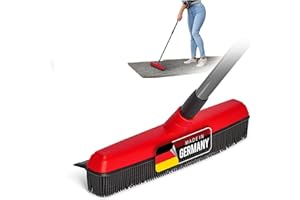 ‎NOVALIV Novaliv Gummibesen mit Teleskopstiel Auto & Abzieher Friseurbesen Gummi Noppenbesen Hundehaarentferner Broom Parkett Besen für Drinnen Steinböden Teppichbesen Bodenabzieher Haushaltsbesen Wunderbesen
