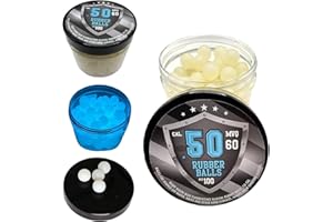 SSR 100 x Blue Night Vision Fluorescent Silicon Rubber Balls Paintballs Glowing in The Dark in 50 Cal. for Training And Self - Home Defense